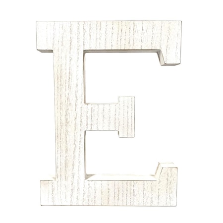 Palacedesigns 16 in. Distressed Wooden Initial Letter E Sculpture, White Wash PA3111367